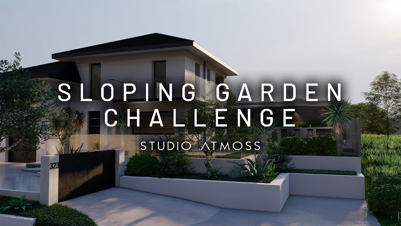 SLOPING GARDEN CHALLENGE 🇫🇷 3D GARDEN PROJECT #3d #garden #house #design #landscape #designer