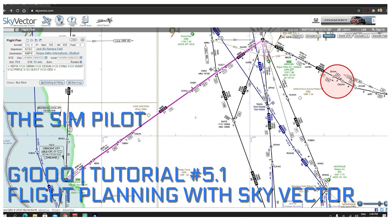 Microsoft Flight Simulator 2020 | EP#5.1 | Flight Planning using Sky Vector | Beginner Level