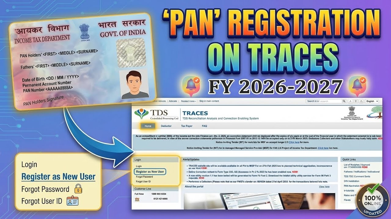 First Time PAN Registeration on Traces #pan #panregistrationontraces #rn4s #traces