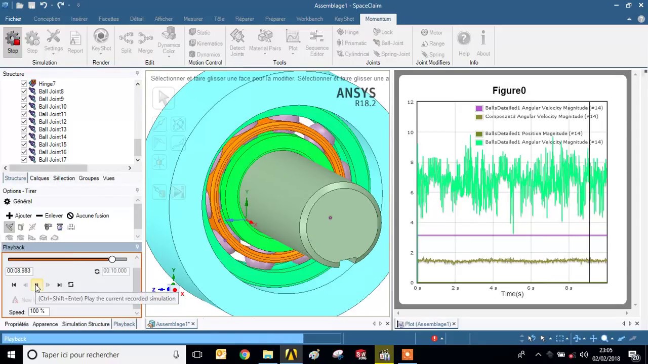 bearing simulation in spaceclaim/algoryx