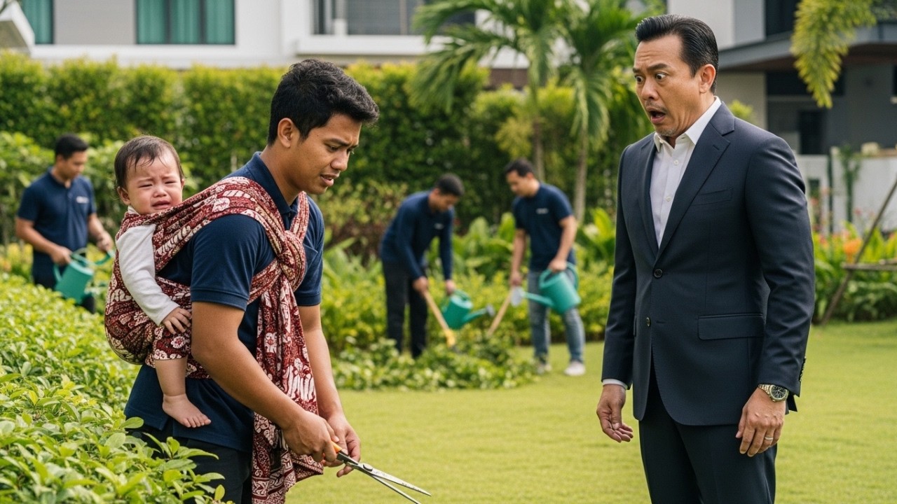 Tukang Kebun Baharu Datang Bersama Bayi – Jutawan Terkejut Dengan Kebenaran.