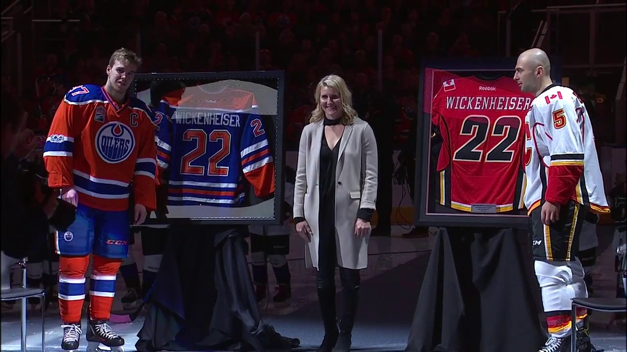 Flames and Oilers honour Wickenheiser before puck drop