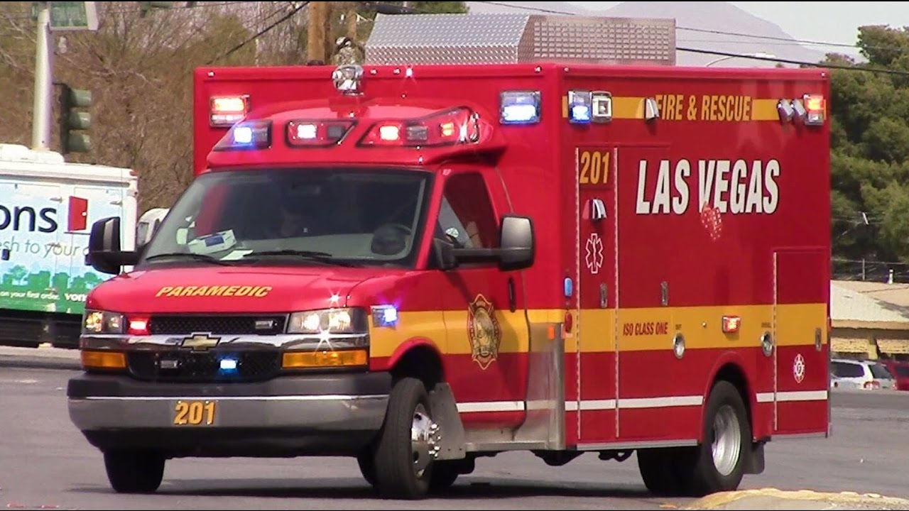Las Vegas Fire & Rescue - NEW Rescue 201 responding (Rumbler)