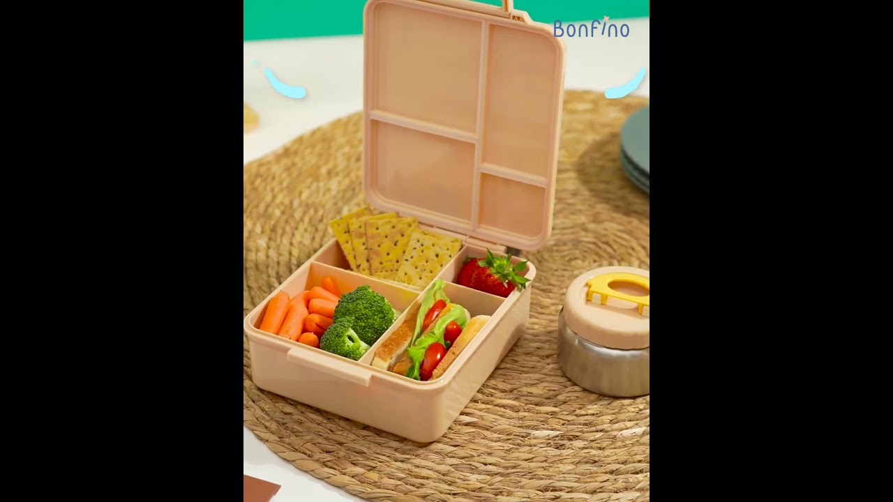 Bonfino Ballerinas Food Grade Tritan Bento Lunch Box with Food Jar - Brown