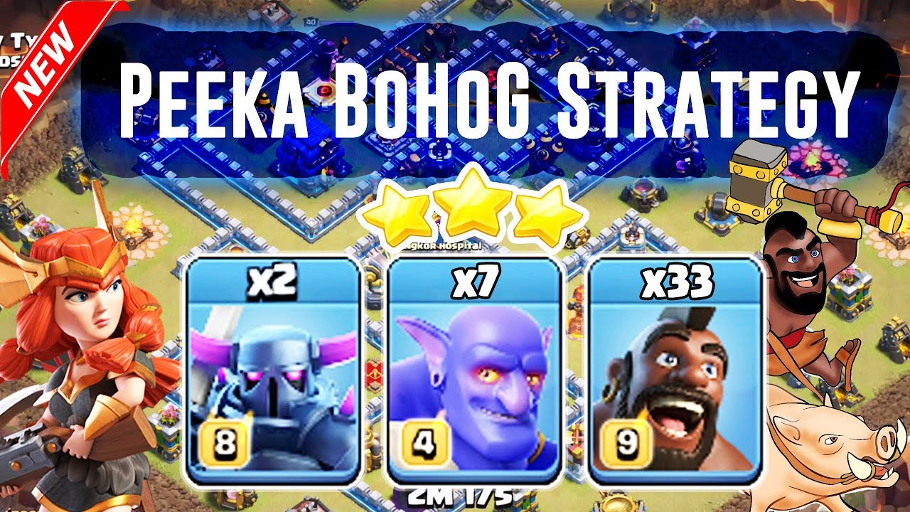 WTF STRONGEST!! 2 PEKKA 7 BOWLERS 33 HOGS ATTACK STRATEGY BEAT TH12 3-STAR ( CLash of Clans )