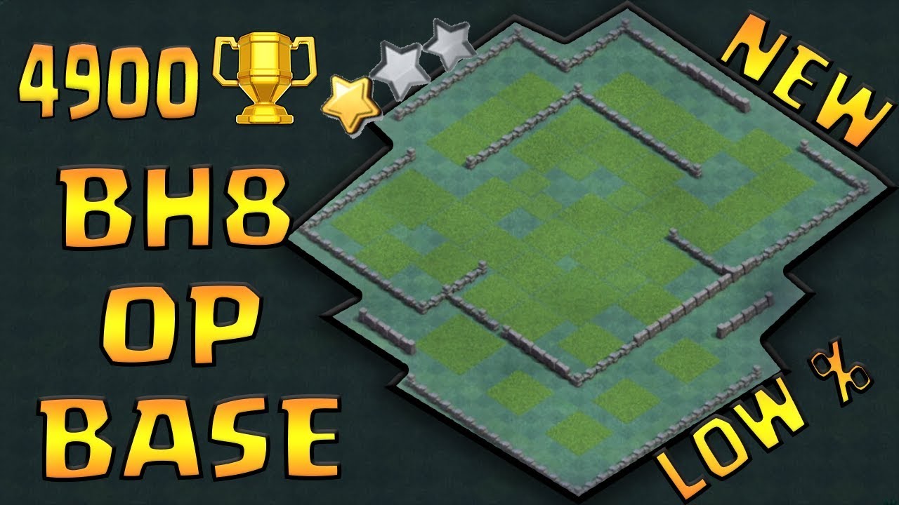LOW % / ANTI 2 STAR BUILDER HALL 8 BASE LAYOUT  |  4900 TROPHY | BH8 BASE DESIGN | CLASH OF CLANS