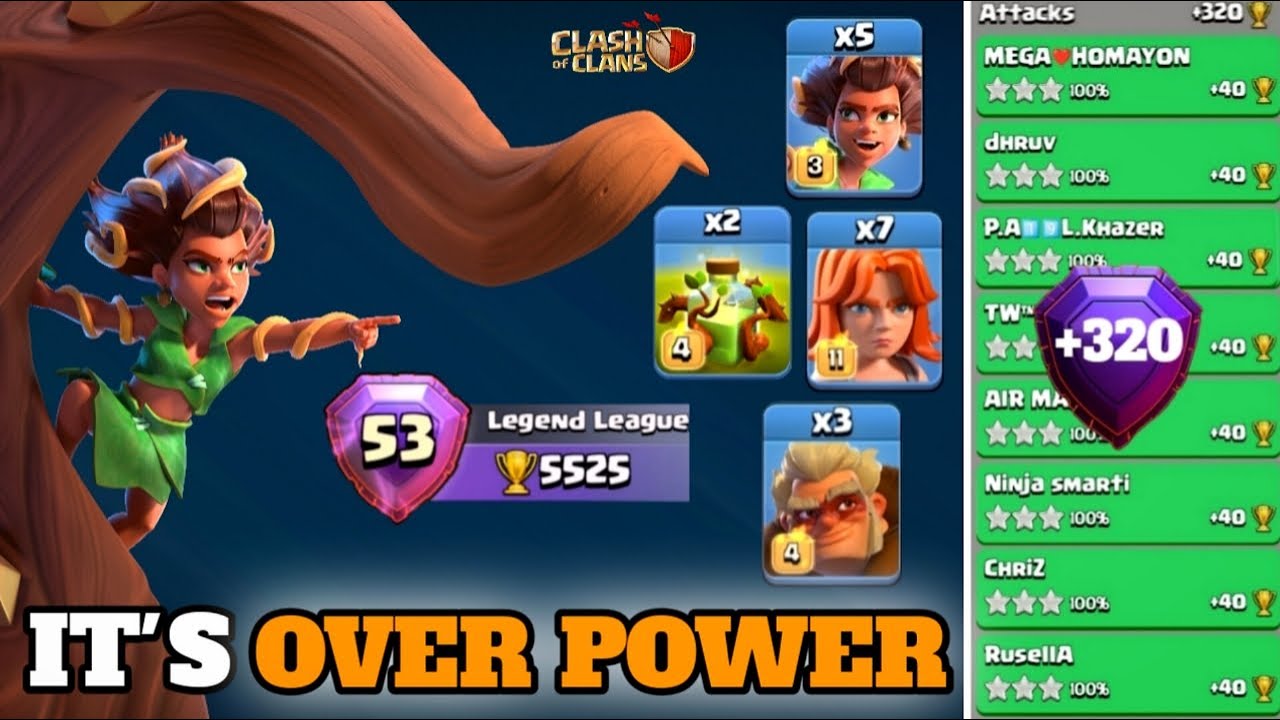 OP Spam Attack Strategy with Root Raider, Valkyrie Druid Overgrowth spell (clash of clans) #TH16