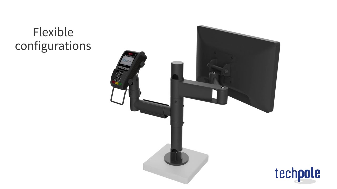 Soportes TPV Techpole para el punto de venta para todo tipo de periféricos: datáfonos, monitores...