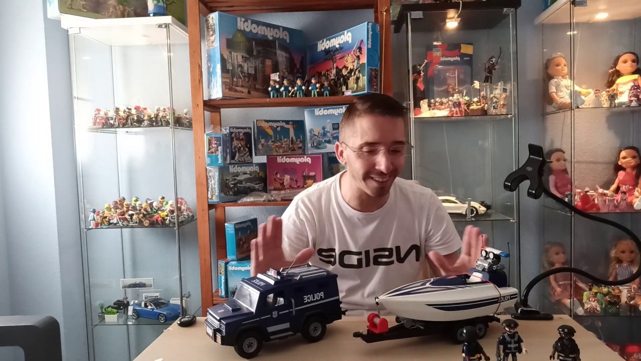 PLAYMOBIL COCHE POLICIAL CON LANCHA#  Y  