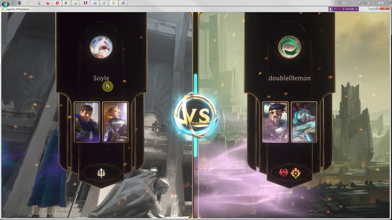 LoR: Expeditions, Trial 1, Match 1, won, Garen Lux -vs- Garen Jinx + Deck picking.. [No voice, FG]