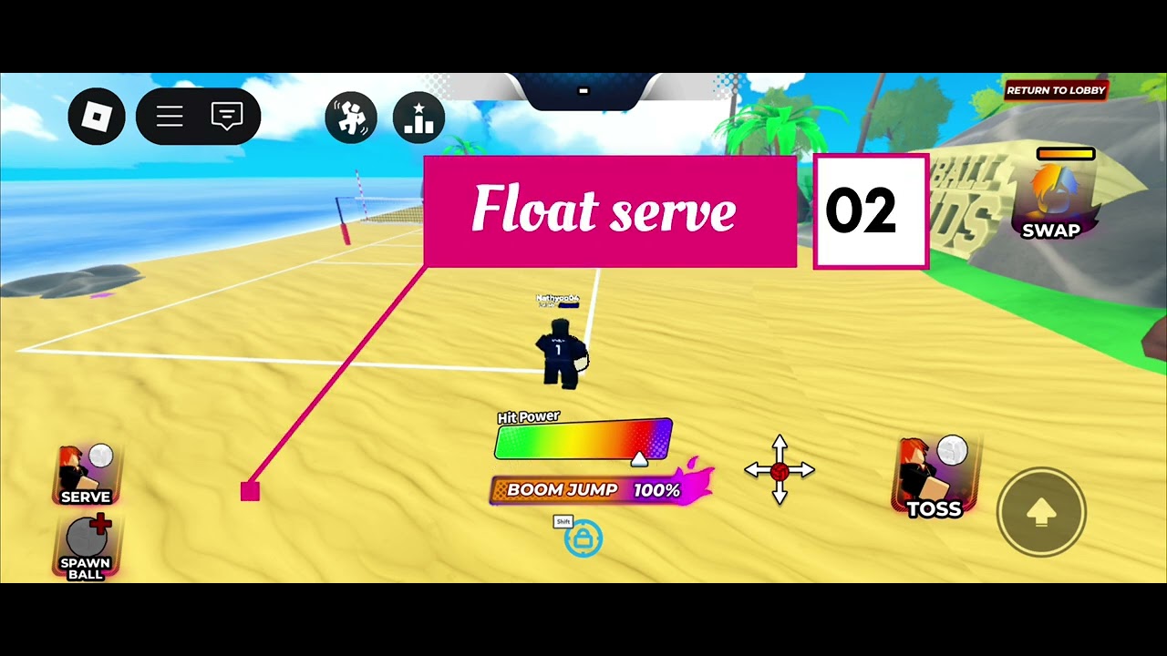 Perform Float serve in mobile | Volleyball Legends