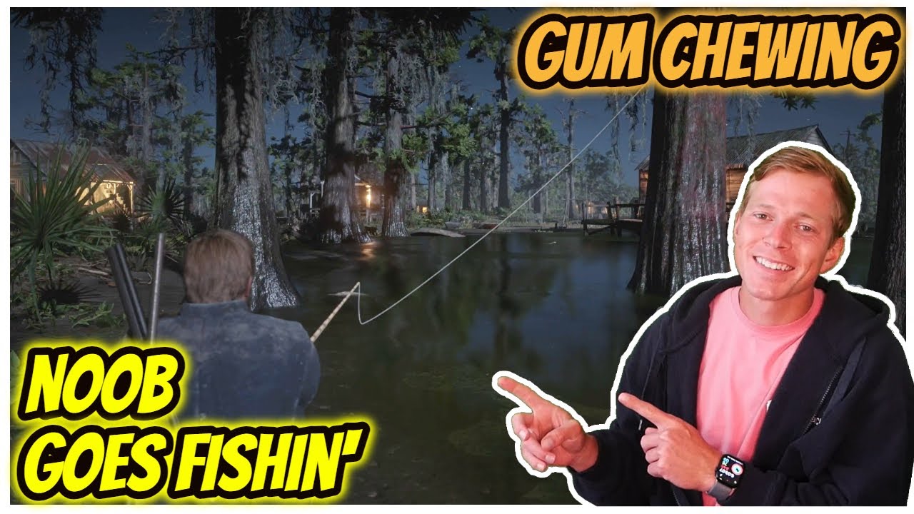 Red Dead 2 ASMR | Noob Goes Fishing - Gum Chewing & Whispering