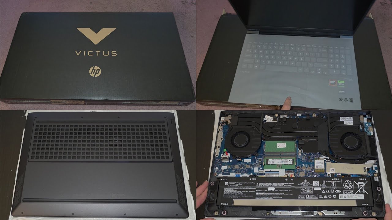 Victus HP Gaming Laptop Unboxing Disassembly RAM SSD Hard Drive Upgrade Battery Replacement Repair
