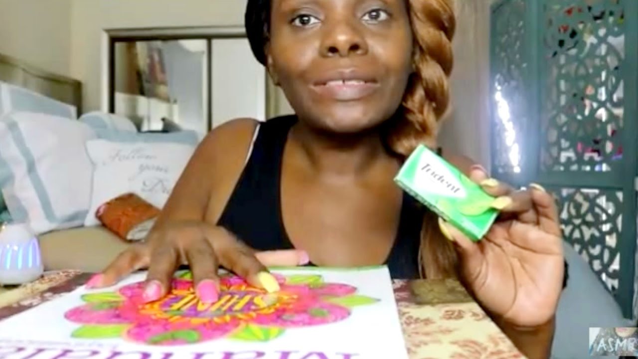 🍬 Chewing Gum ASMR Eating Sounds Ramble🍬 Coloring