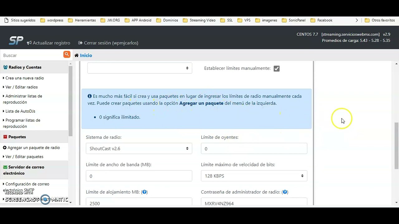 Crear estaci&oacute;n de radio en Sonic Panel - Reseller