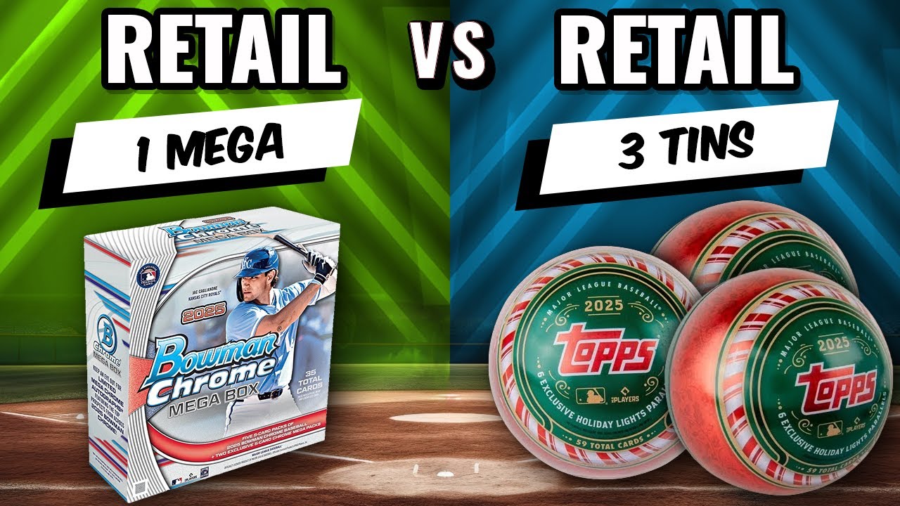 🚨HIGH END VS LOW END🚨 2025 TOPPS HOLIDAY ORNAMENT TINS VS 2025 BOWMAN CHROME MEGA BOX