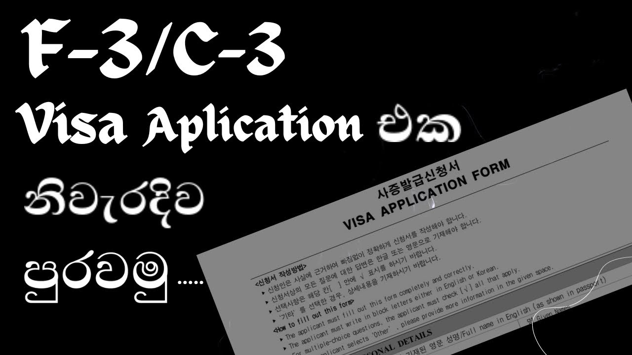 How to fill F3 Visa Form | Aplication | C3 | Korean