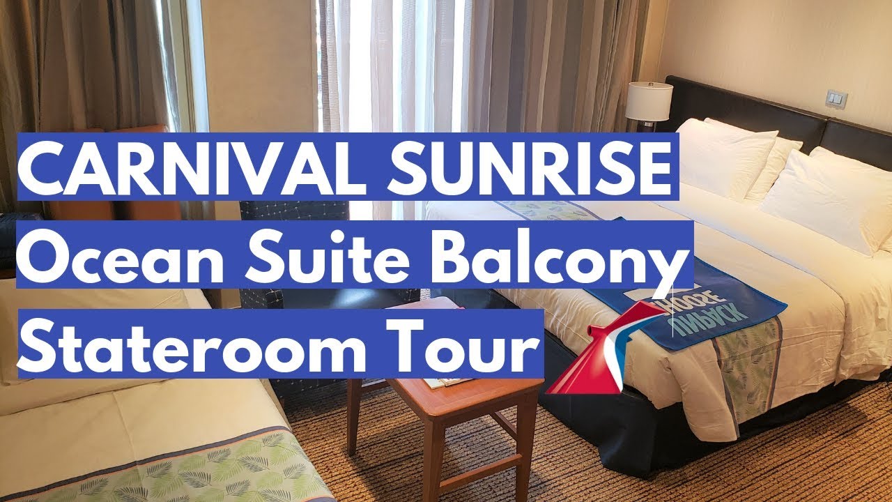 Carnival SUNRISE Ocean Suite Balcony Stateroom Carnival Cruise Cabin Tour 7239