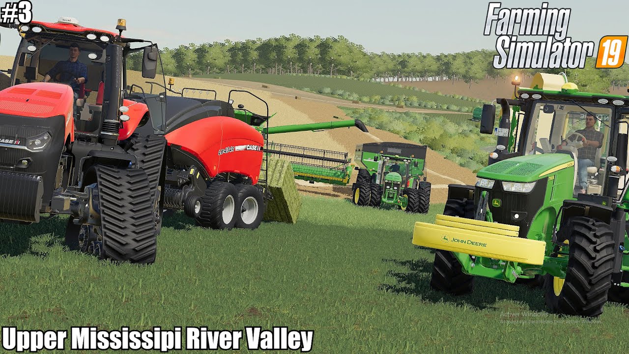 🇺🇸 Baling Grass🌿, Harvesting Wheat🌾│UMRV│FS 19│Timelapse 3