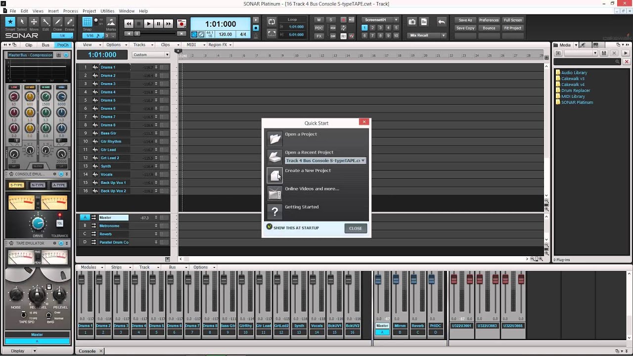 SONAR Get Started: Project and Track Templates