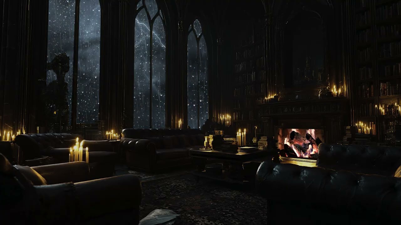 Ancient Castle Rain at Night 🏰🌧️ Dark Room Ambience for Deep Sleep