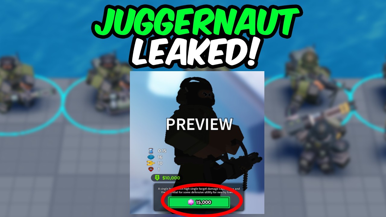 JUGGERNAUT TOWER LEAKED... 15K GEMS?! | Tower Defense Simulator | ROBLOX