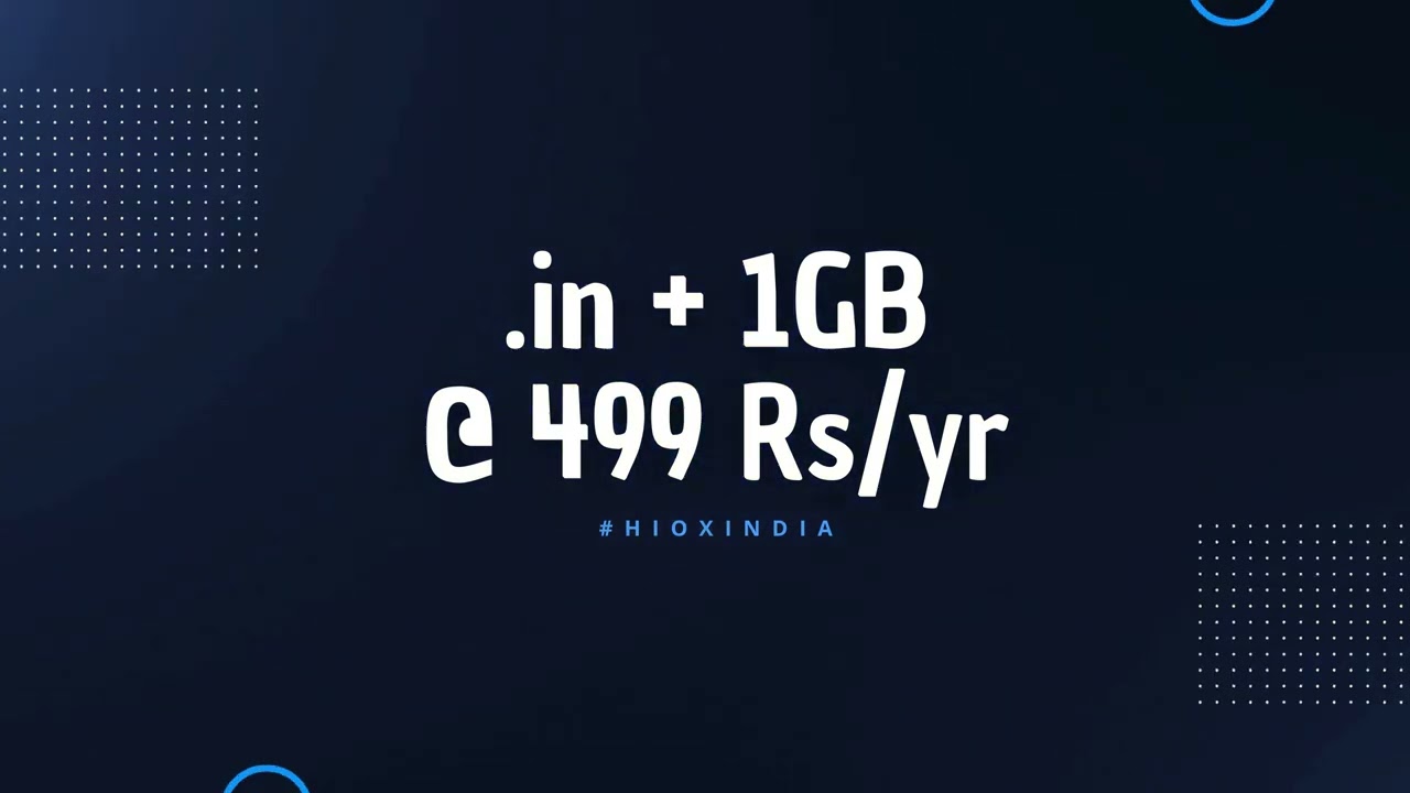HIOX INDIA : Free .in domain, .in + 1GB hosting @ 499 Rs/yr