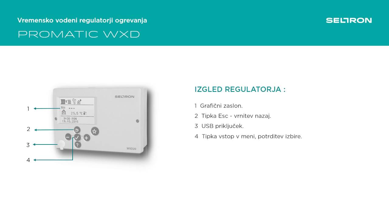 Seltron Promatic WXD regulator ogrevanja - upravljanje
