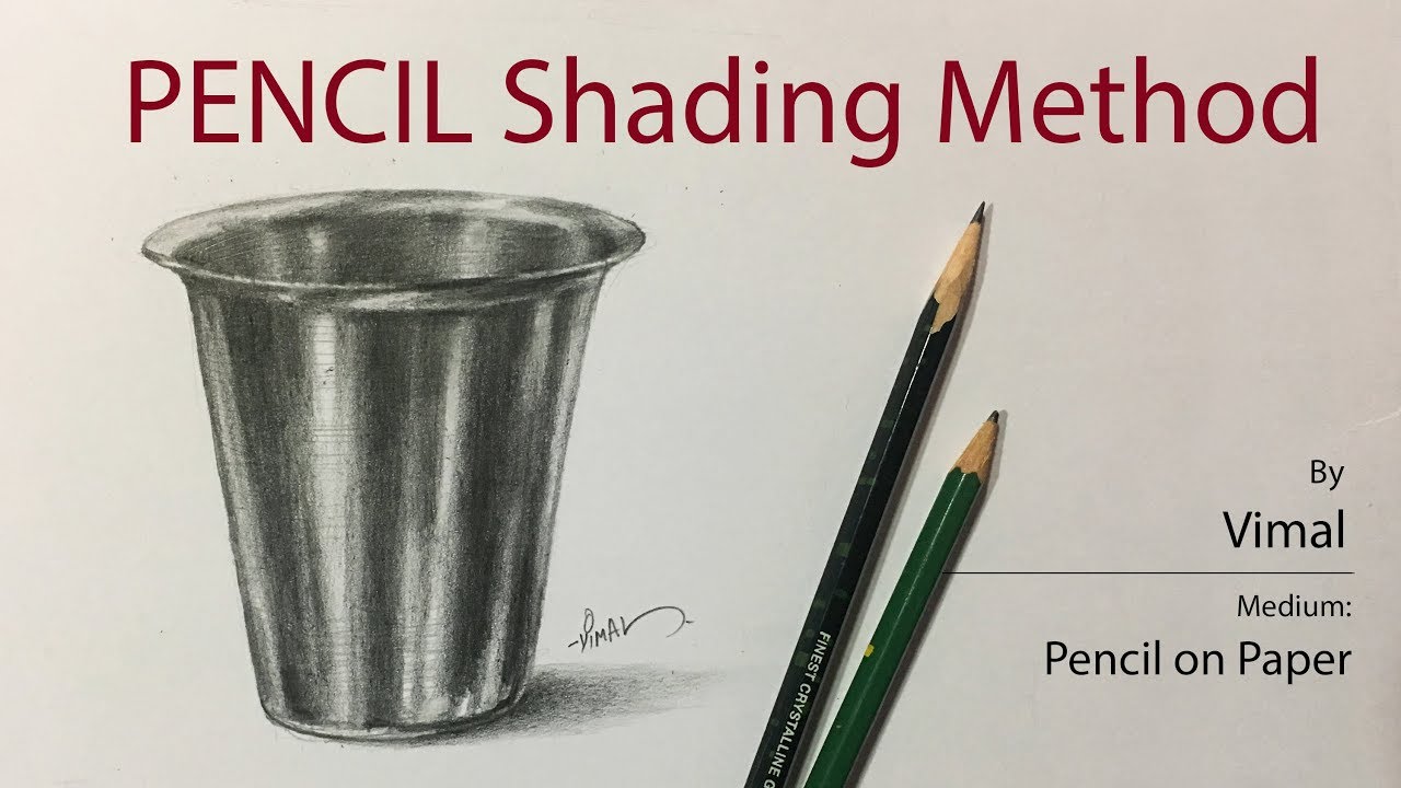 How to do Pencil shading on Paper | Steel Glass with metal properties