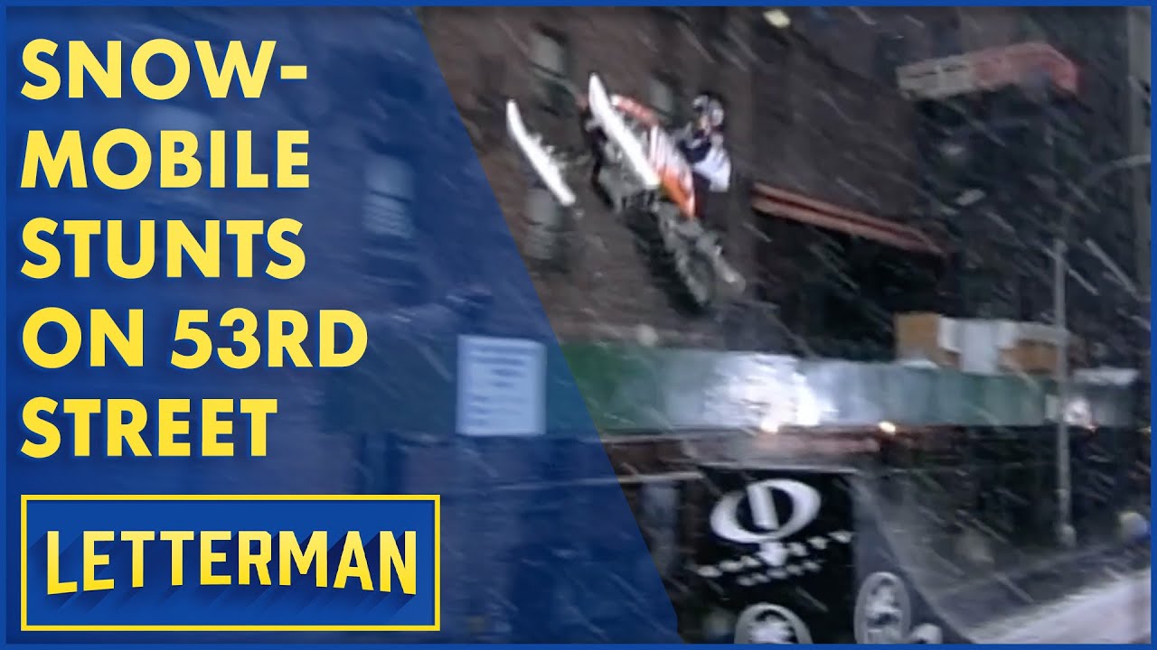 Extreme Snowmobile Stunts on 53rd Street | Letterman
