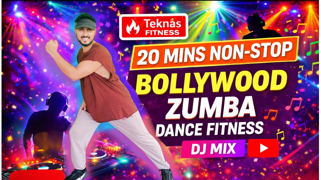 20 Mins Non-Stop Bollywood Dance Workout for Weight loss| Bollywood DJ Party mix | Teknas Fitness
