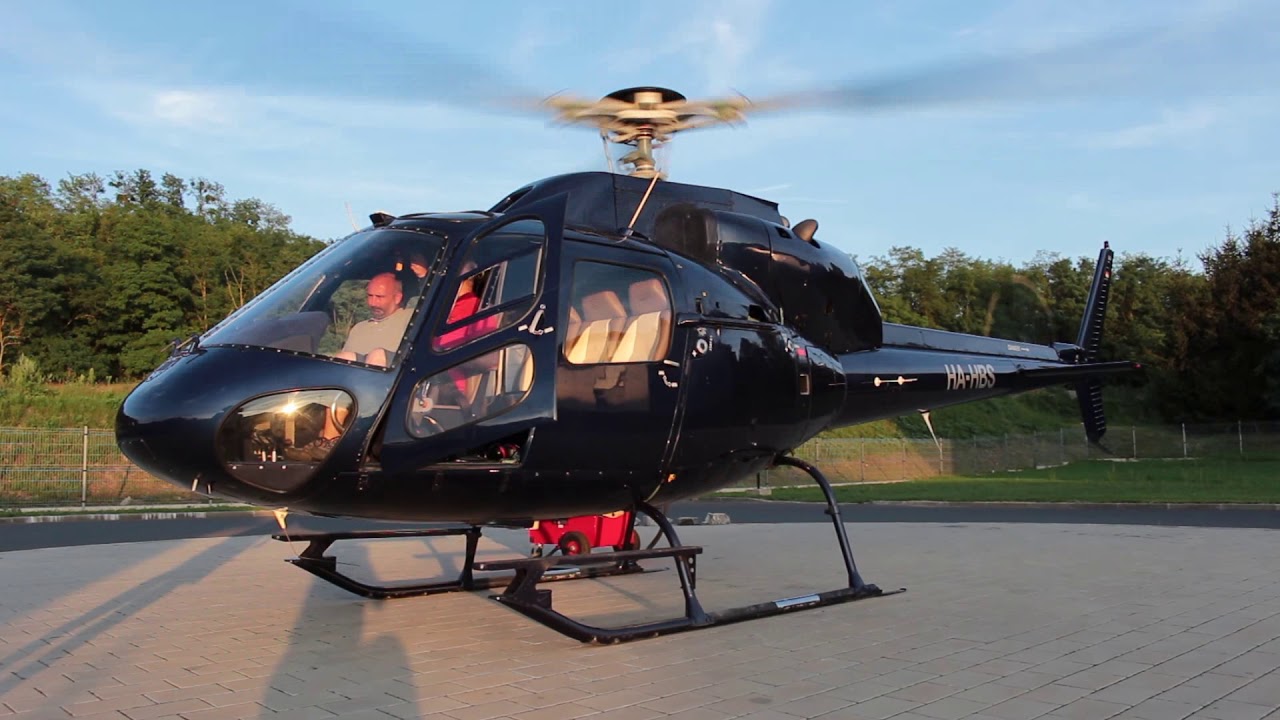 Aerospatiale AS-355 F2 engine Startup & Takeoff near Körmend, Hungary