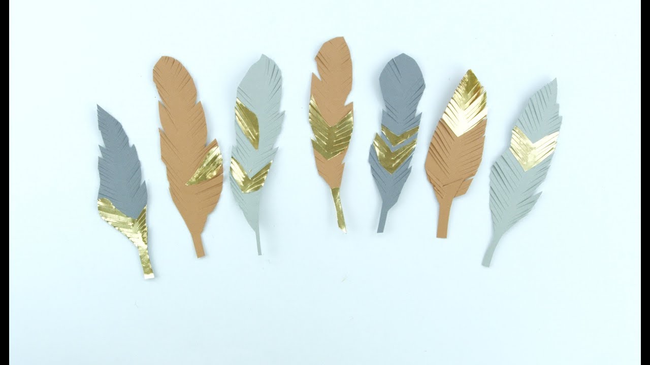 Federn basteln aus Papier - Boho DIY für Lesezeichen, Wandkunst und Girlanden