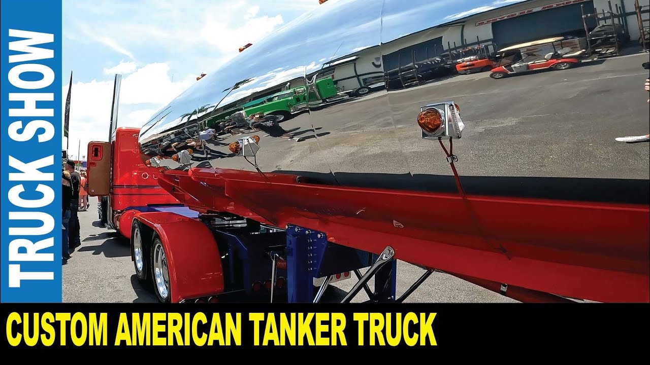 Custom American tanker truck at the top show incredible red interior | Jarek in Wildwood Florida USA