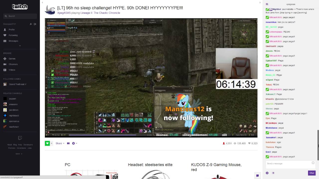 XpegASAS pamuse Lietuvos stream perziuru rekorda!!! 96H !!!