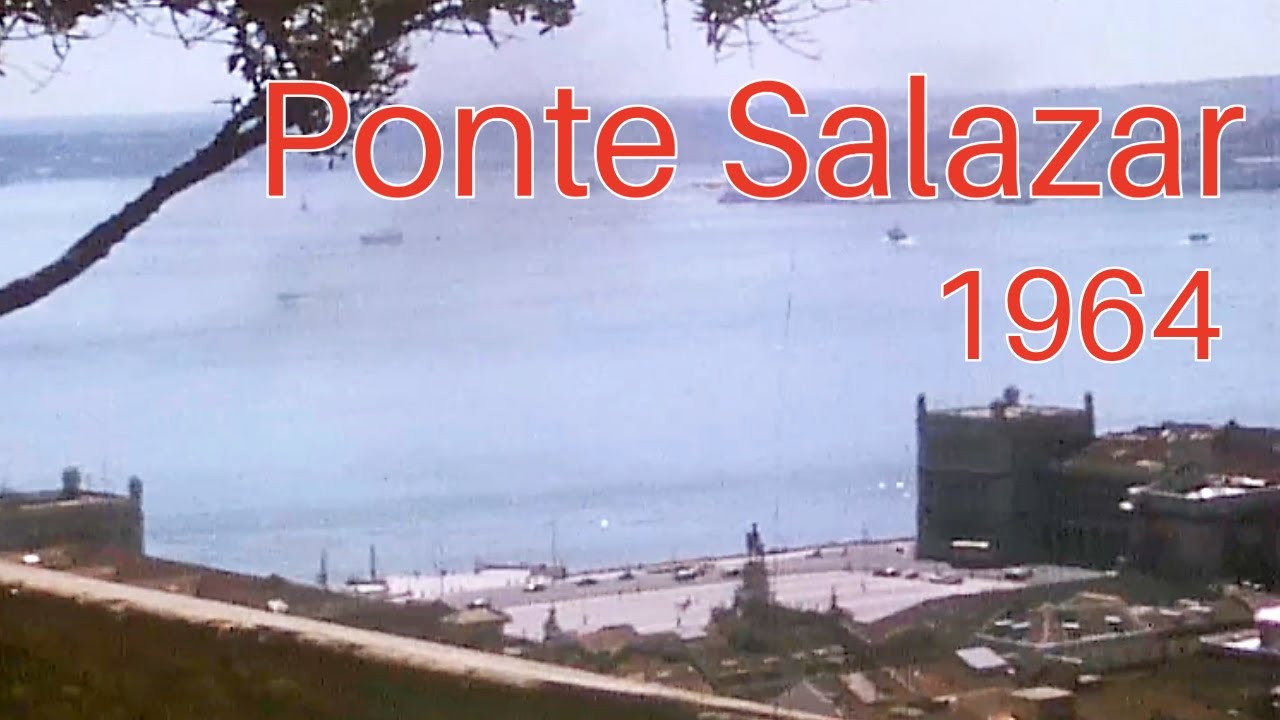 Fase de construção da Ponte Salazar, Lisboa l 1964