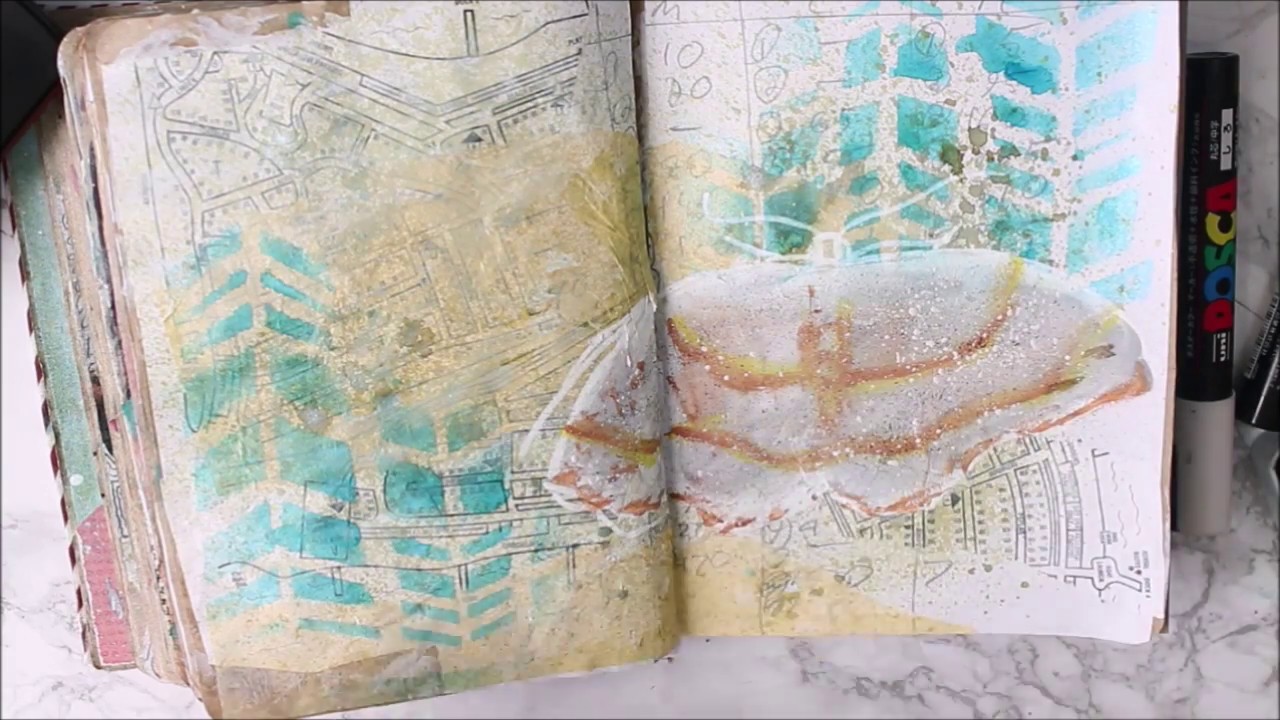 Found Poetry Art Journal - Map of the Lake