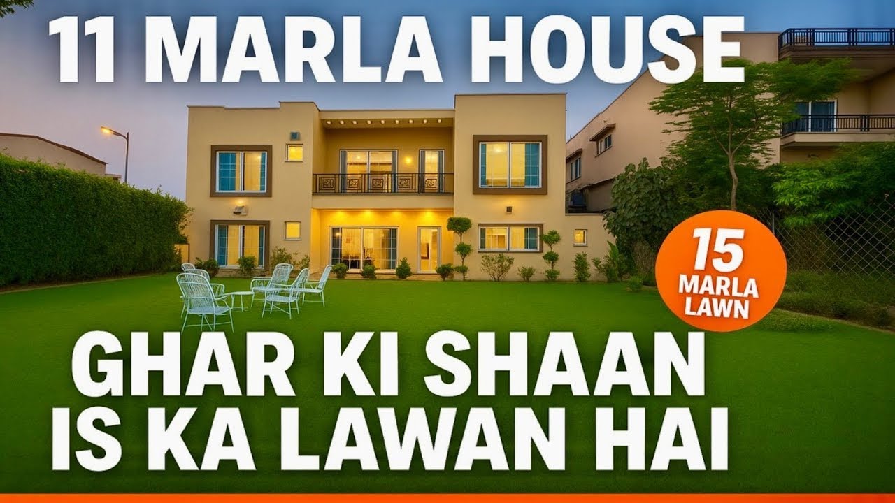 11 Marla House with 15 Marla Lawn | Bahria Town | Solar & Boring
