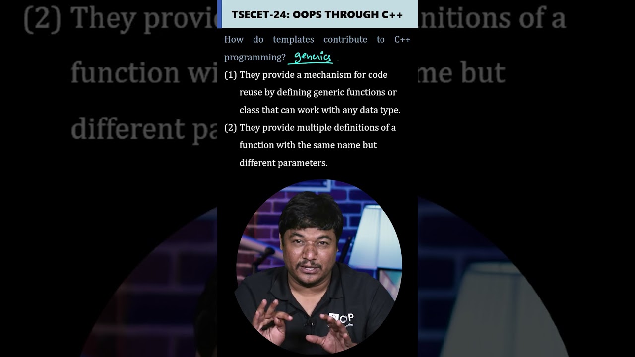 TSECET - 24 Exam CSE Paper Solution (OOPS Through C++) 