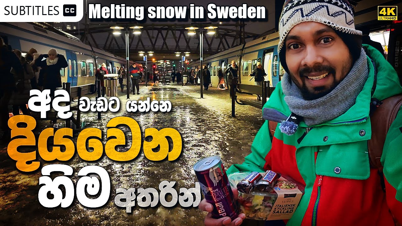 දියවෙන හිම මැද්දෙන් යමු මාත් එක්ක කලුවරේම වැඩට Snow is melting in Sweden - Sinhala vlog