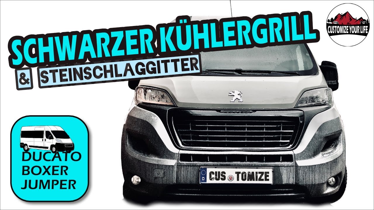 Kühlergrill schwarz lackieren & Kühlerschutzgitter einbauen - Peugeot Boxer, Ducato, Jumper