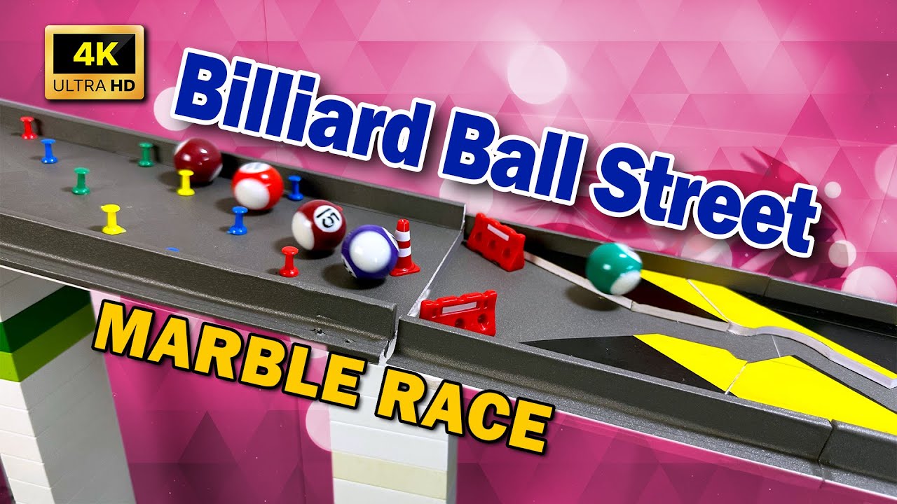 Marble Race #9 - Marble Race Billiard Ball Street - Kaka's Marbles