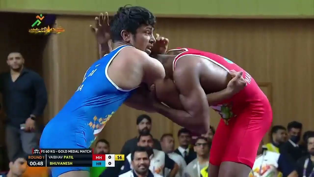 Freestyle Wrestling GOLD MEDAL 60KG | Viabhav (MP) Vs Bhuvanesh (HR) | Khelo India Youth Games
