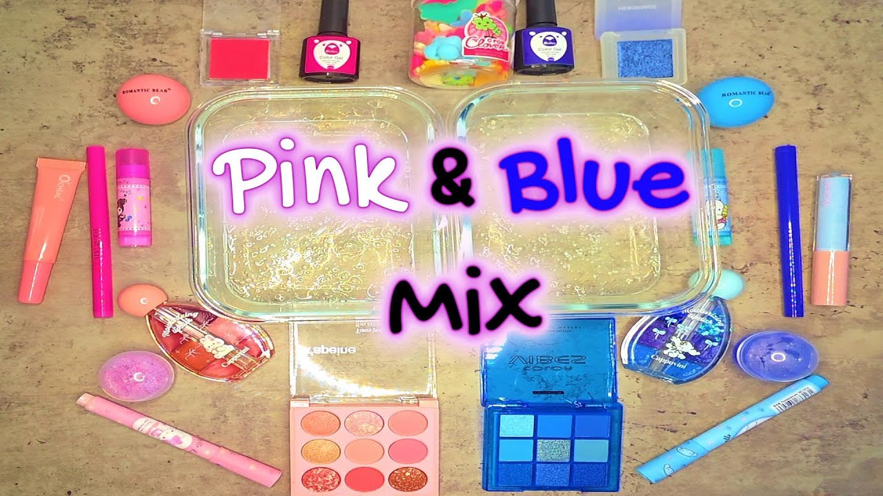 Pink And Blue Makeup Slime Mix