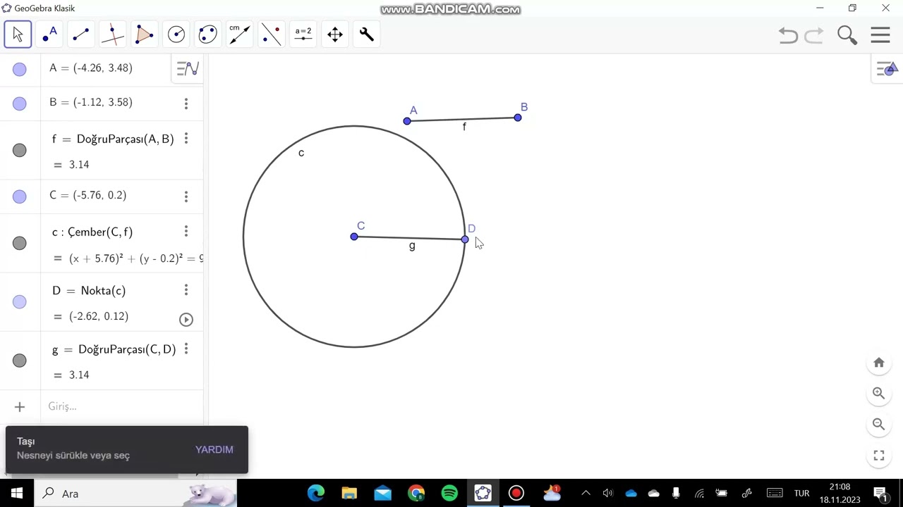 Geogebra uygulamasında yeni araç yani Makro oluşturma.