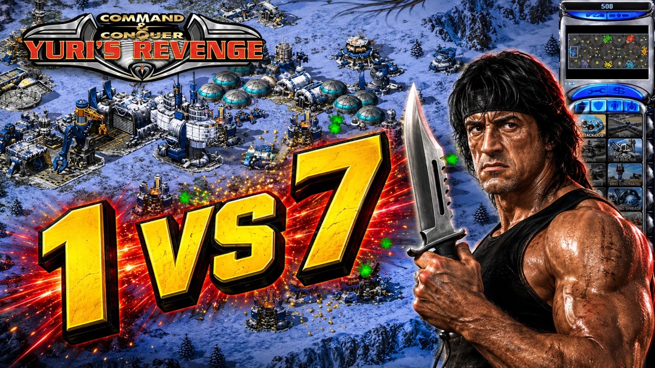 Red Alert 2 - me vs 7 Brutal AI + super weapons