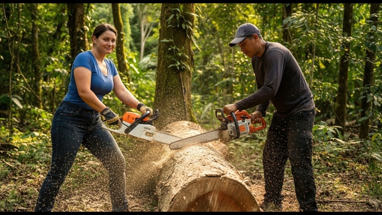 High Risk Tree Climbing With Chainsaw (Full Removal)