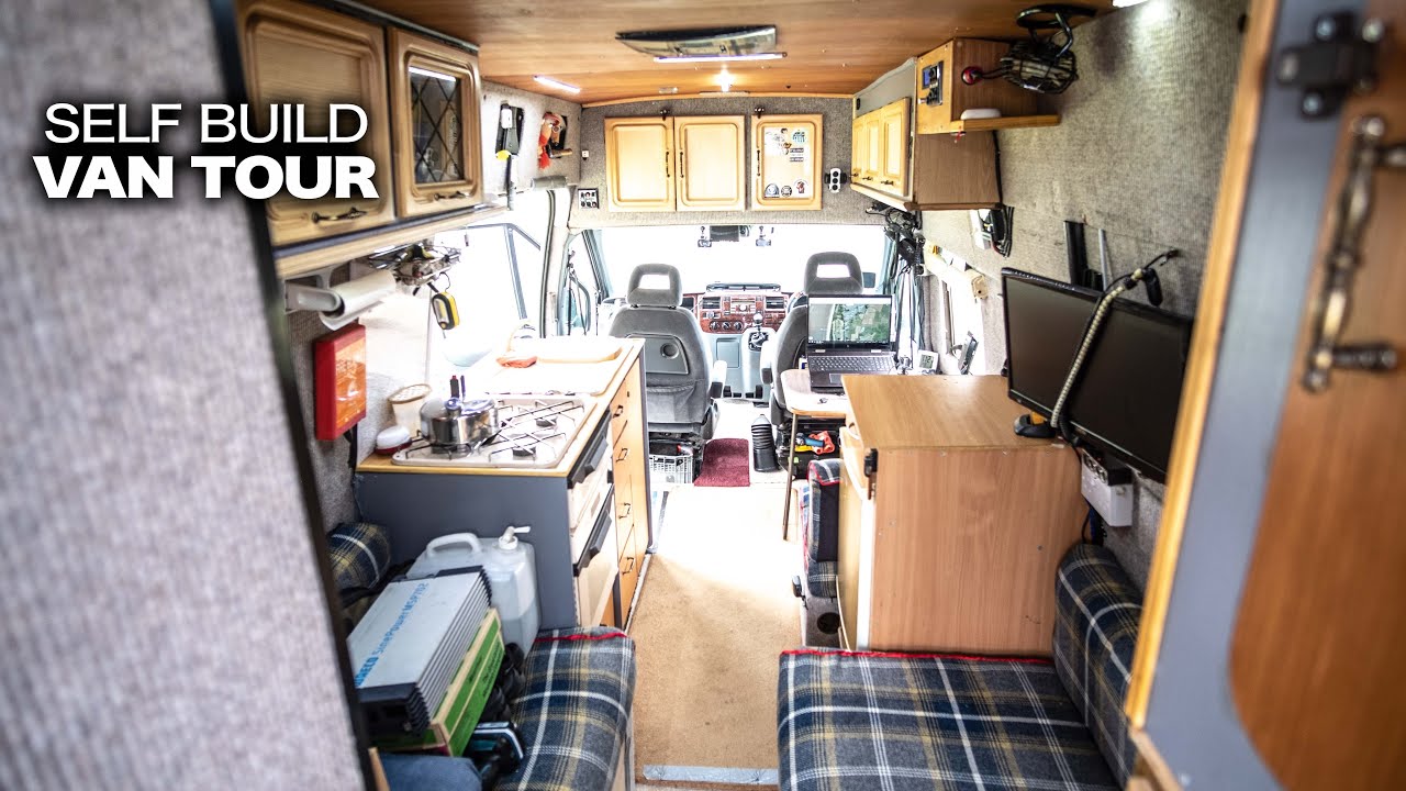 Self Build Camper Van Made With Recycled Caravan Parts / Ford Transit Van Tour