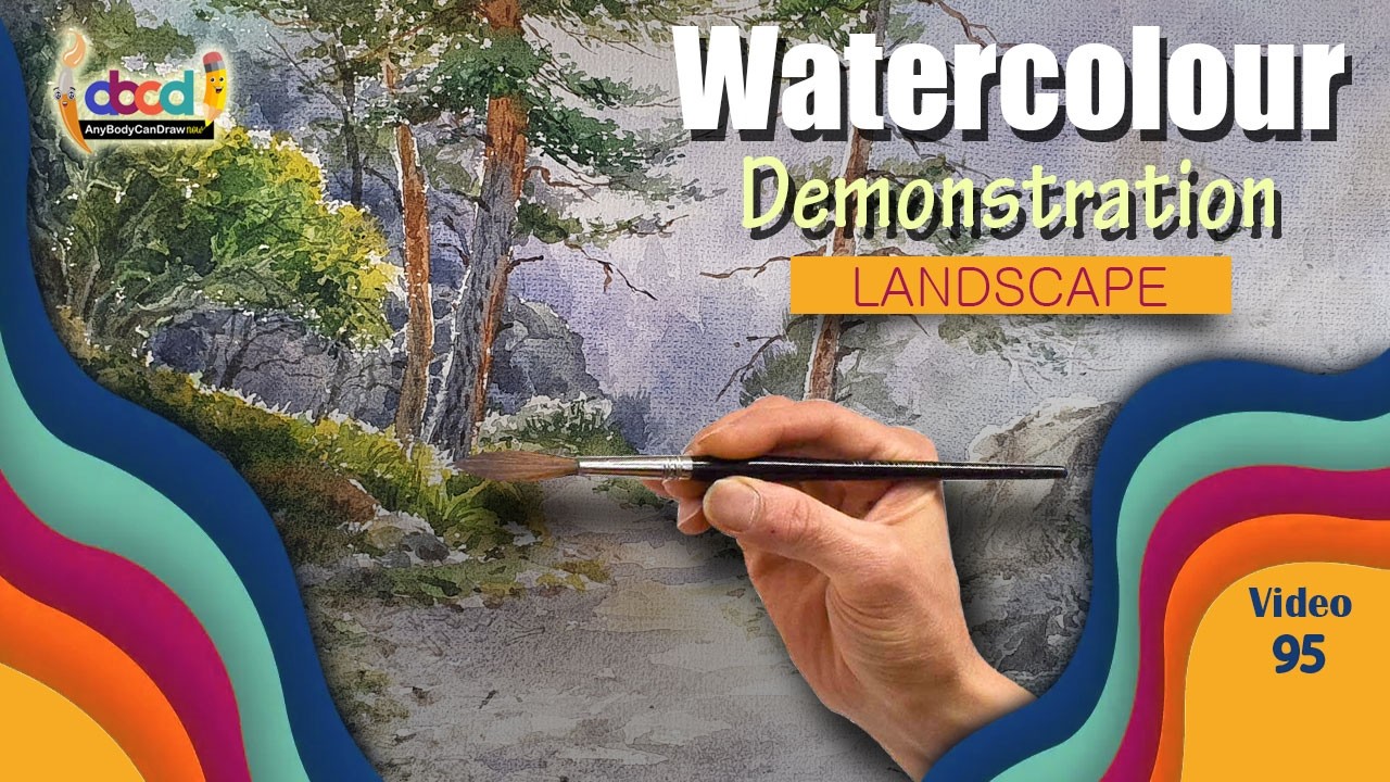 Watercolor Demonstration I Landscape Painting I Tutorial I AnyBodyCanDrawNow
