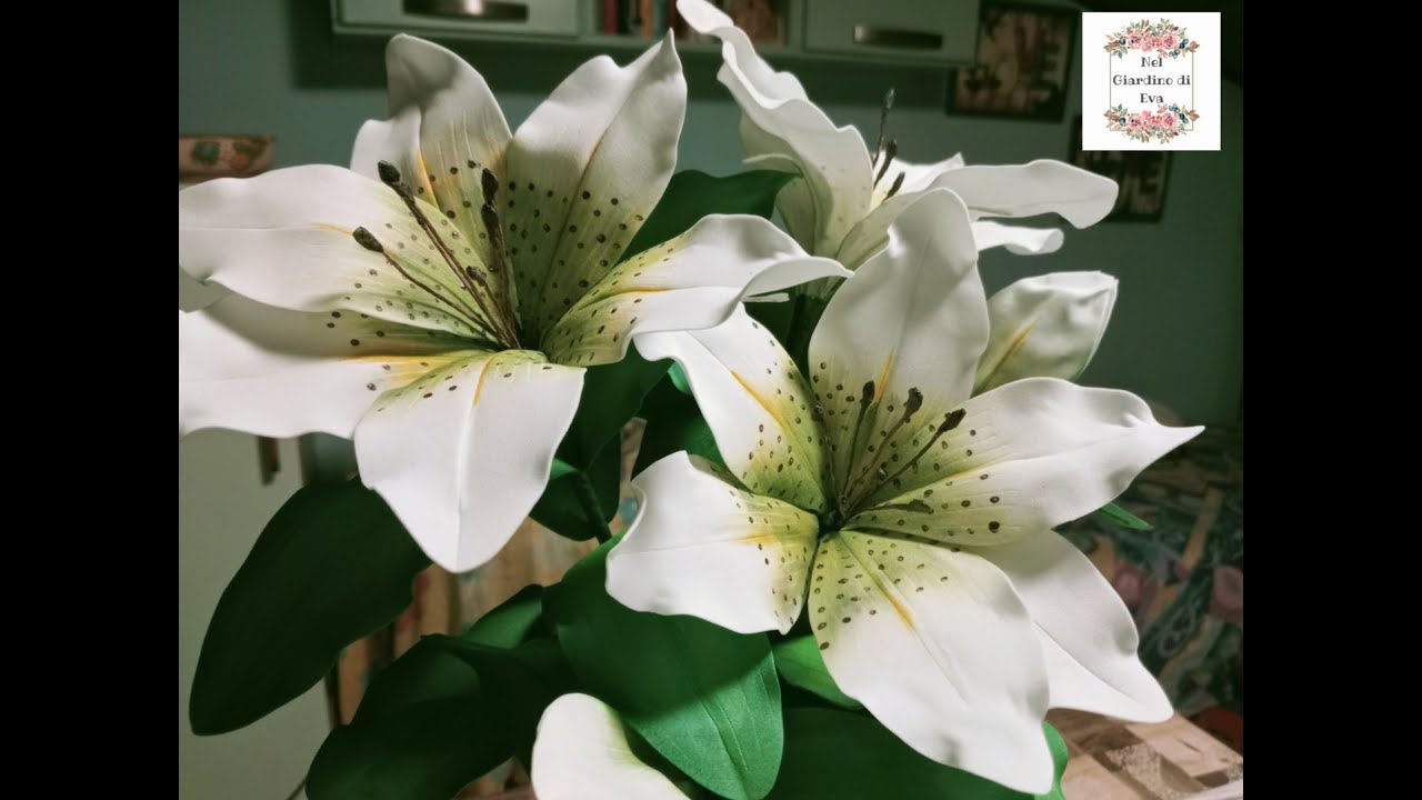 🤍Giglio (lilium) bianco con cartamodello 